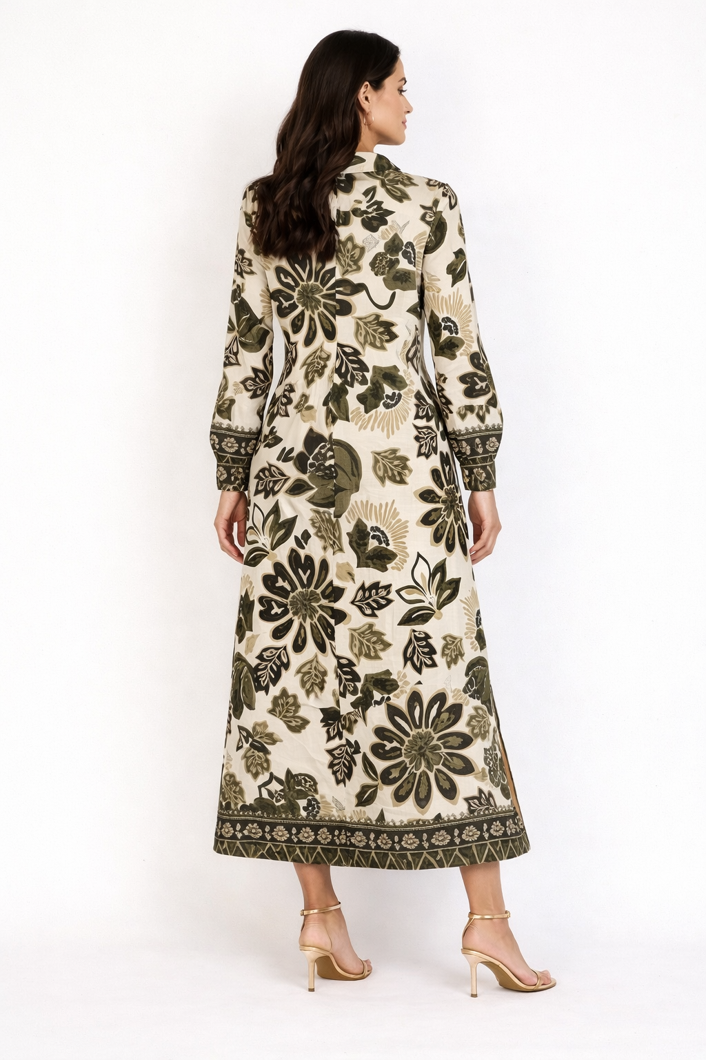 Malissa J Botanic Shirt Dress – Khaki | One Size