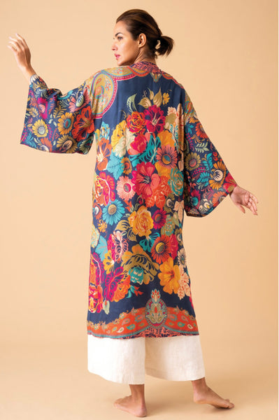Powder Winter Wonderland Kimono Gown in Damson Mix