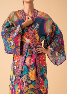 Powder Winter Wonderland Kimono Gown in Damson Mix