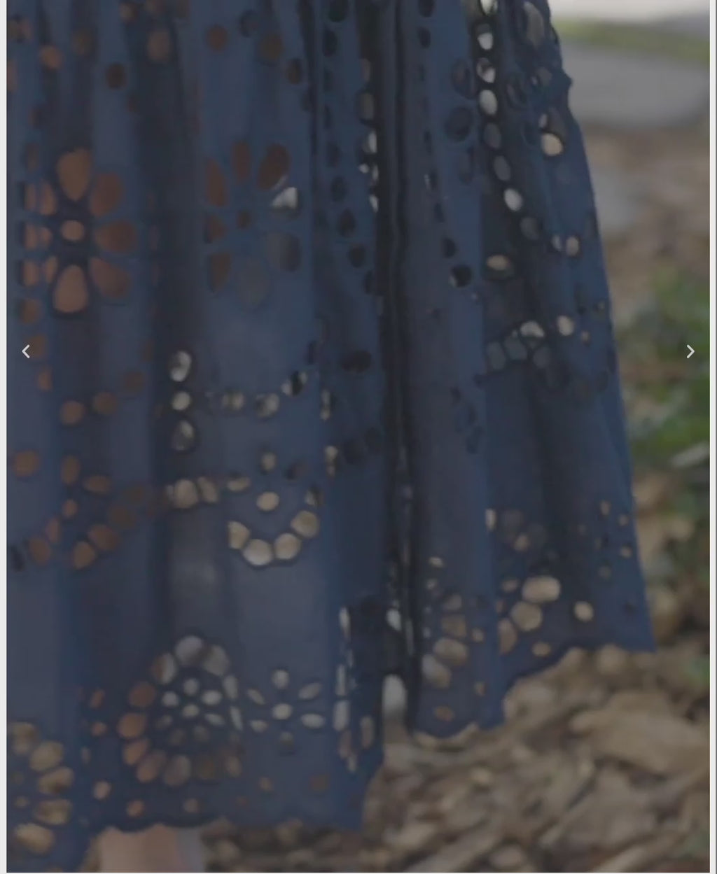 Miss June NS113 Dress Aurelia – Long Sleeve Cotton Lace Dress with Belt & Inner (Navy)